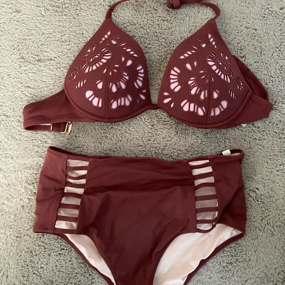 High waisted bathing suit